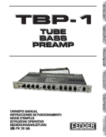 Fender TBP-1-PreAmp - Owners Manual